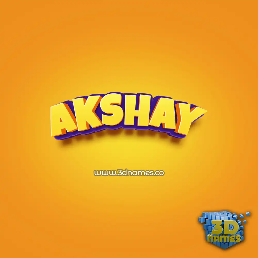 akshay in Orange Toon style - 3D name wallpaper
