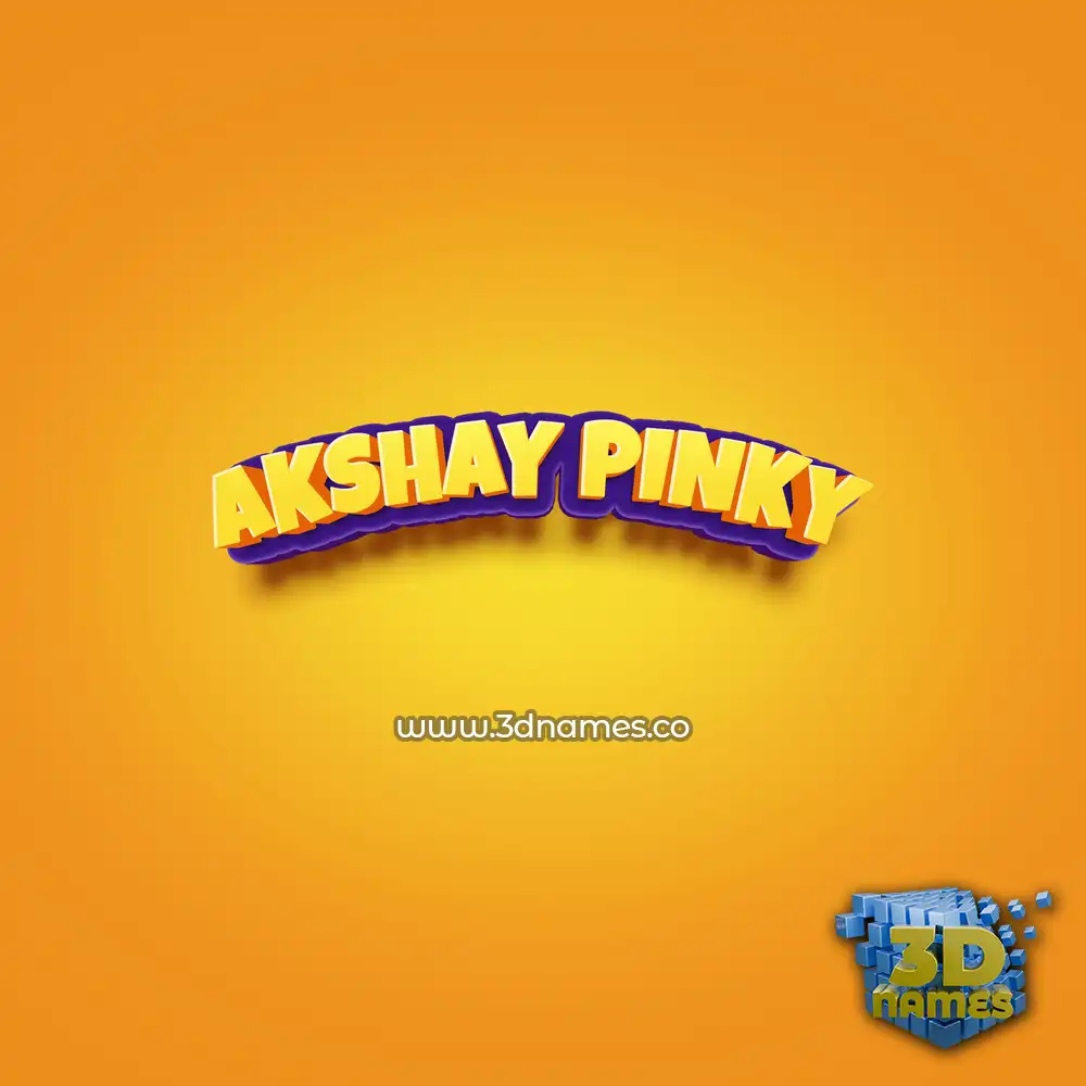 akshay pinky in Orange Toon style - 3D name wallpaper