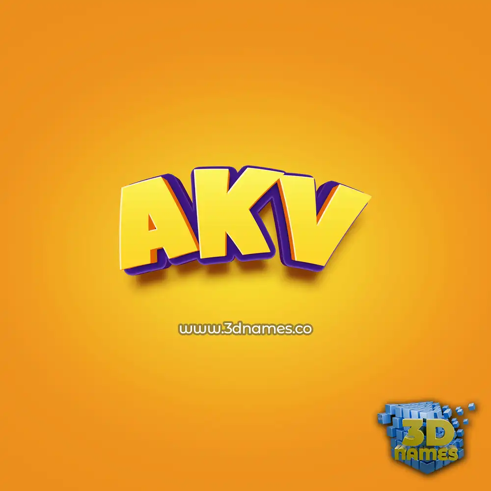 akv in Orange Toon style - 3D name wallpaper