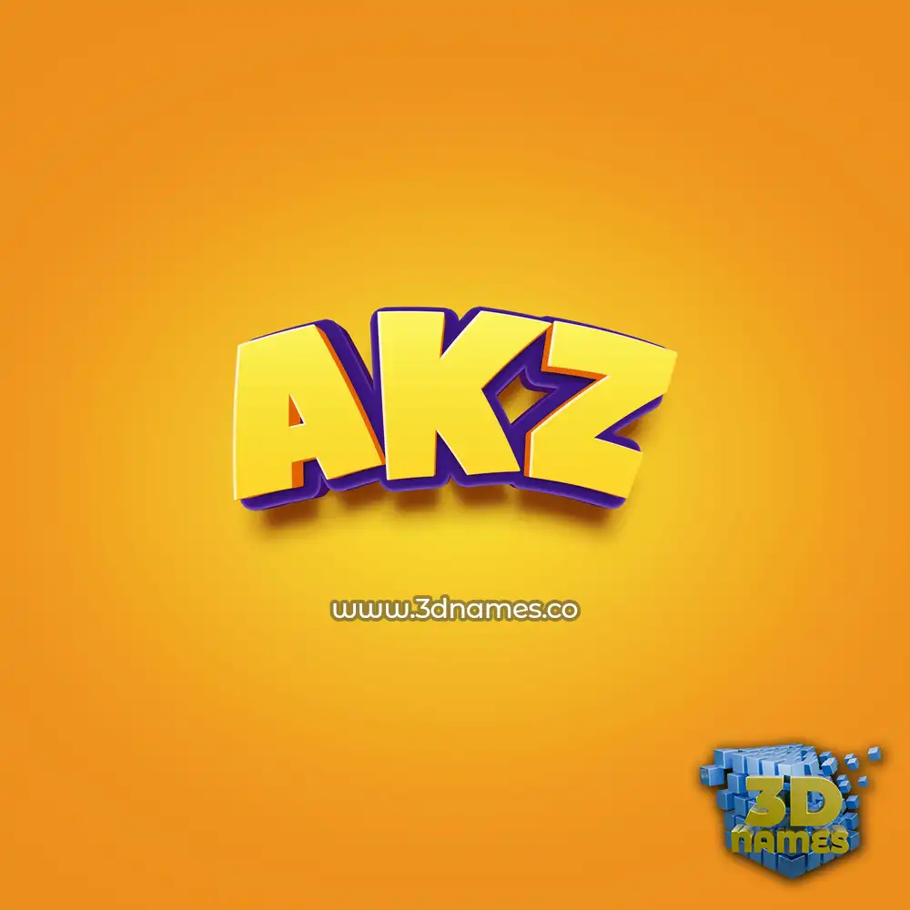 akz in Orange Toon style - 3D name wallpaper