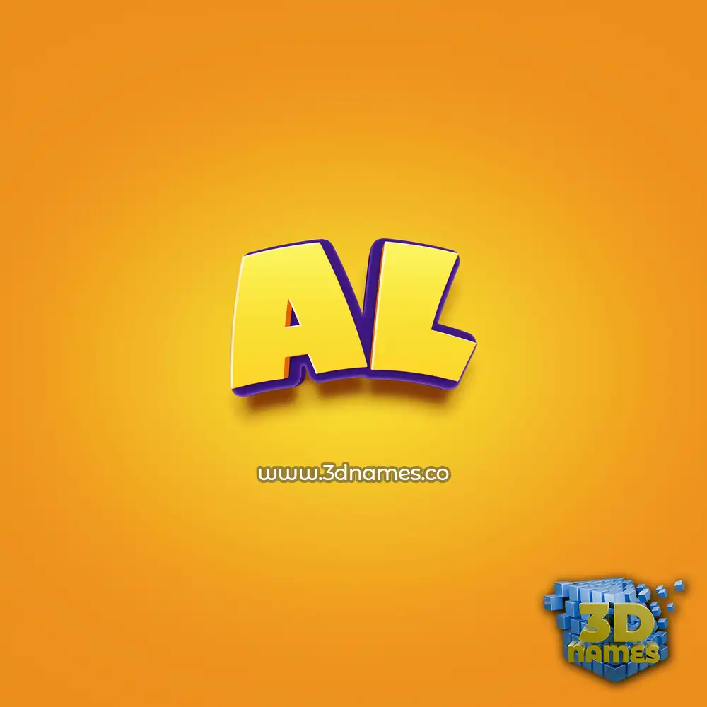 al in Orange Toon style - 3D name wallpaper