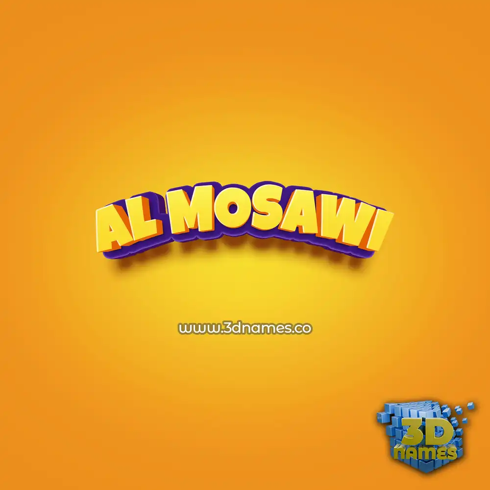 al mosawi in Orange Toon style - 3D name wallpaper