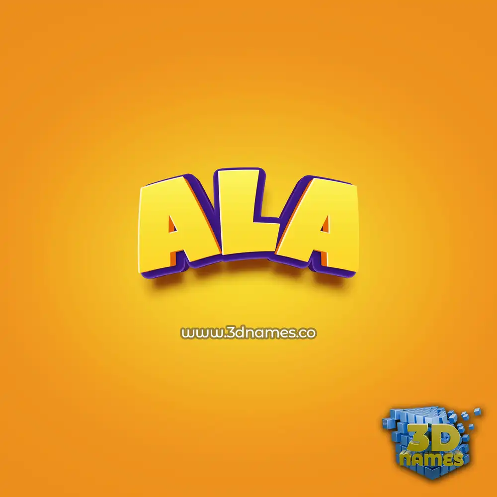 ala in Orange Toon style - 3D name wallpaper