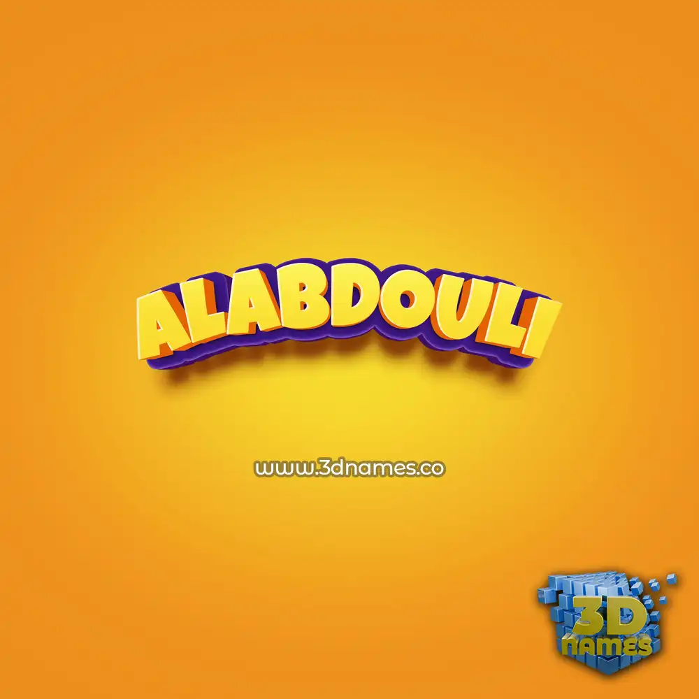 alabdouli in Orange Toon style - 3D name wallpaper