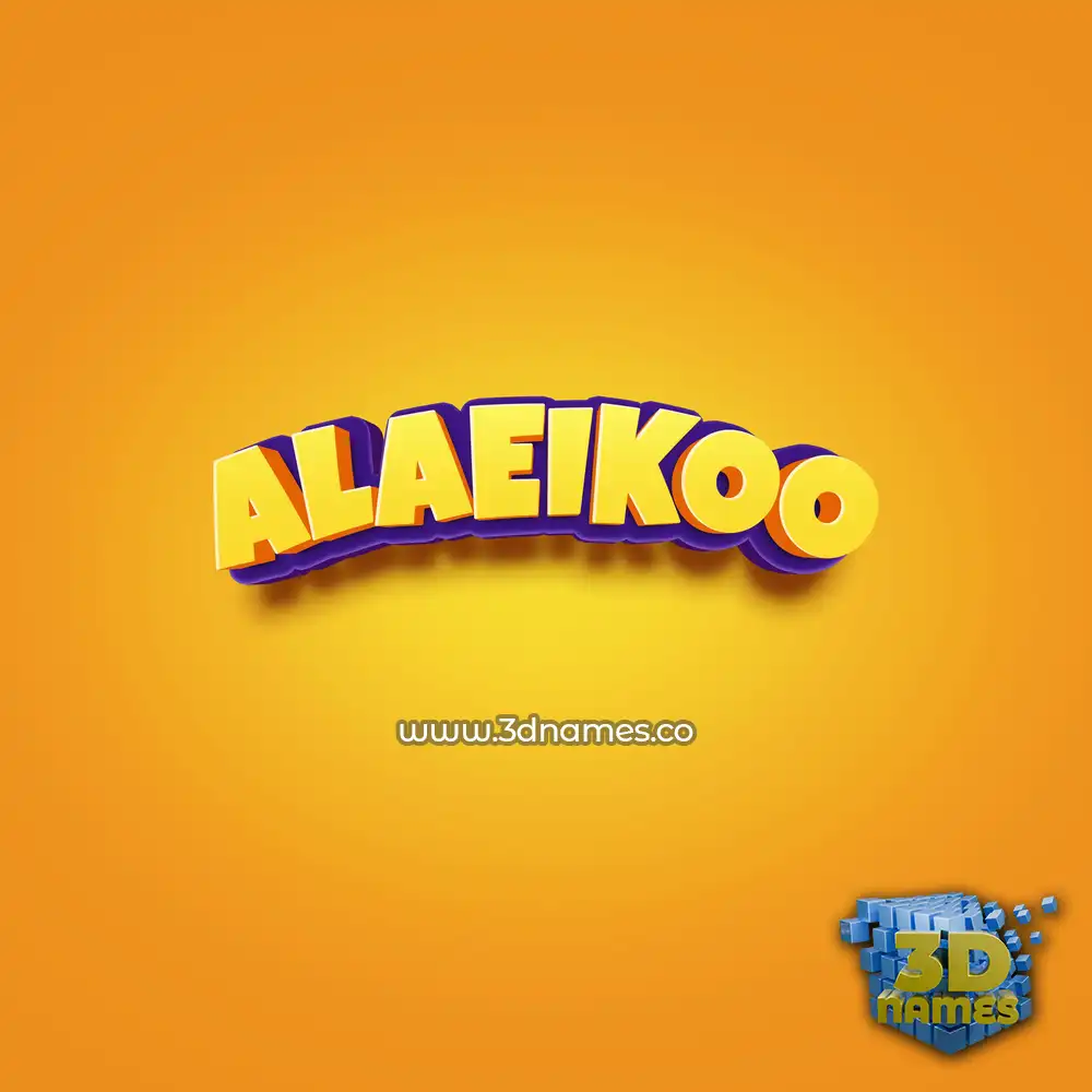 alaeikoo in Orange Toon style - 3D name wallpaper
