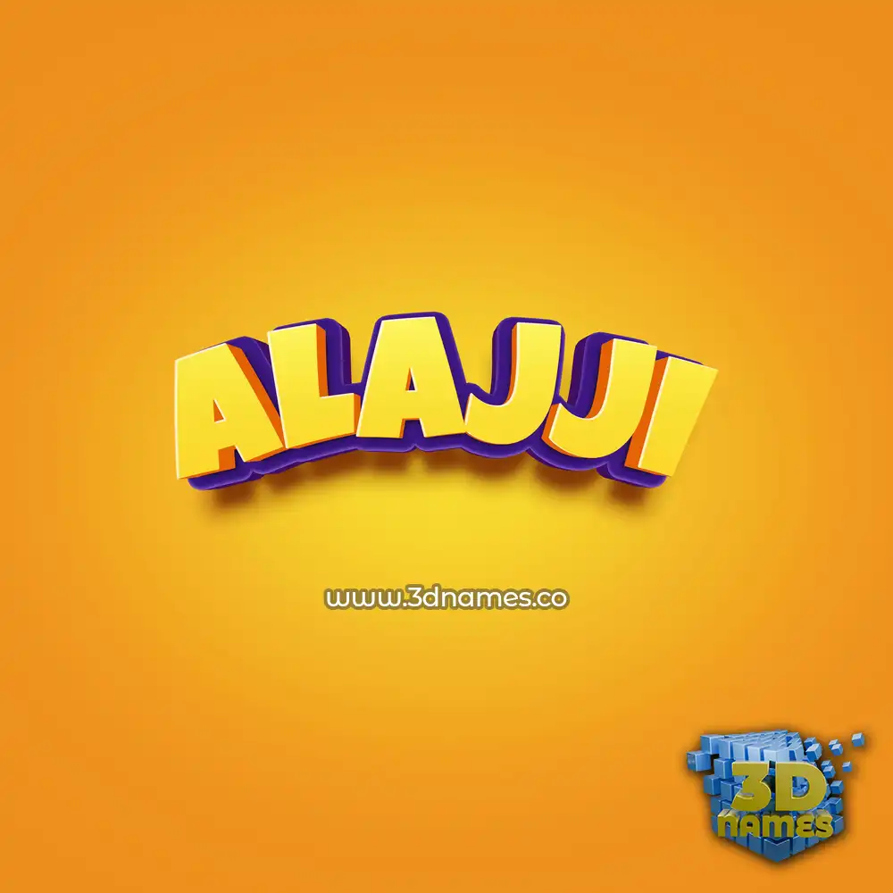 alajji in Orange Toon style - 3D name wallpaper