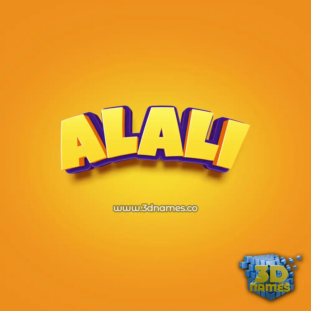 alali in Orange Toon style - 3D name wallpaper