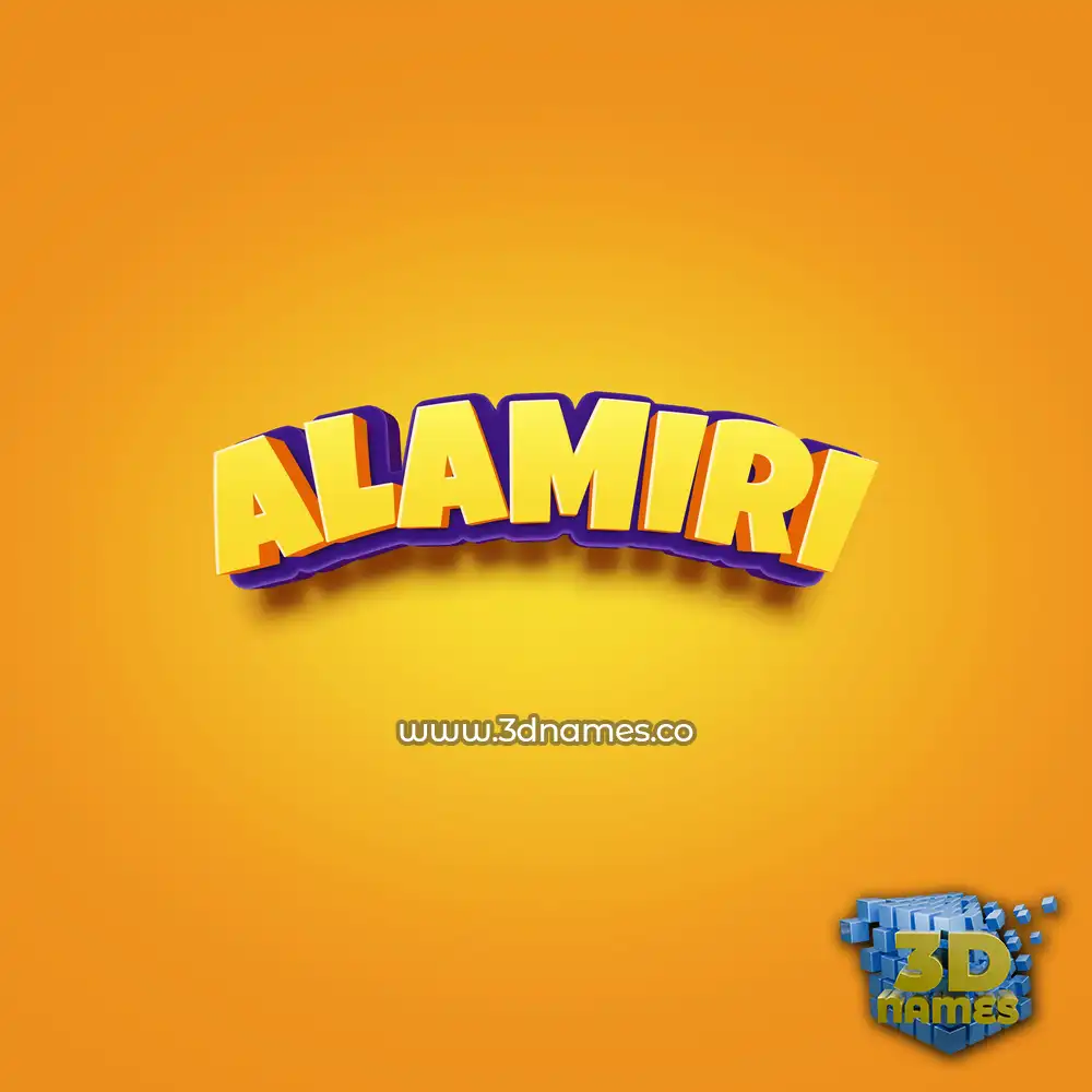 alamiri in Orange Toon style - 3D name wallpaper
