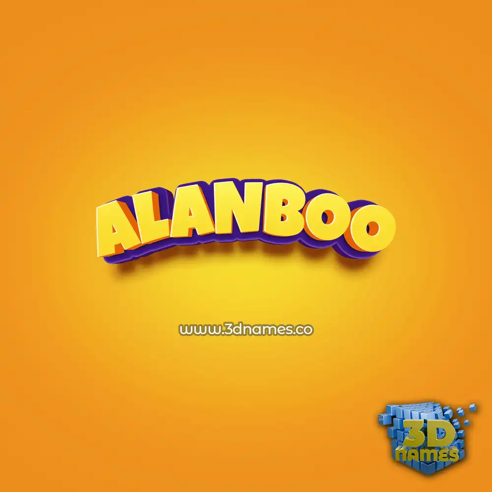 alanboo in Orange Toon style - 3D name wallpaper
