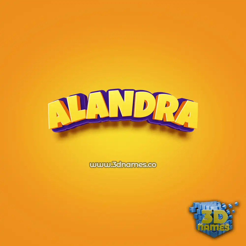 alandra in Orange Toon style - 3D name wallpaper