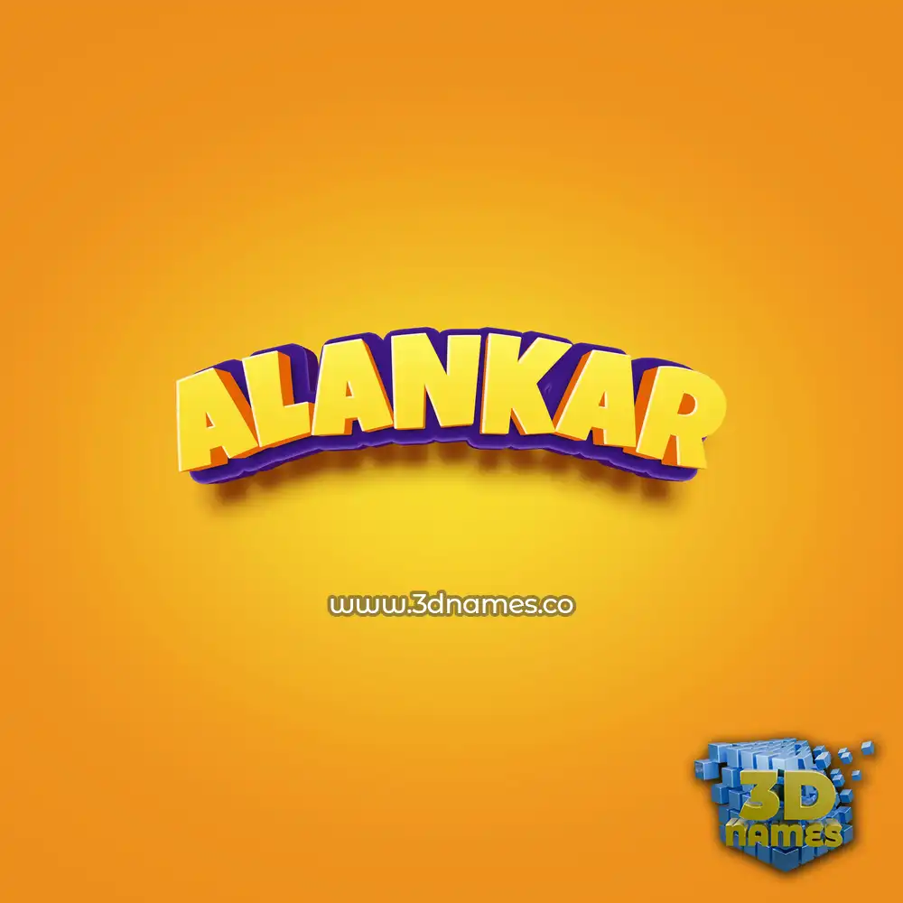 alankar in Orange Toon style - 3D name wallpaper