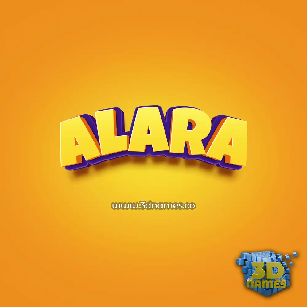 alara in Orange Toon style - 3D name wallpaper