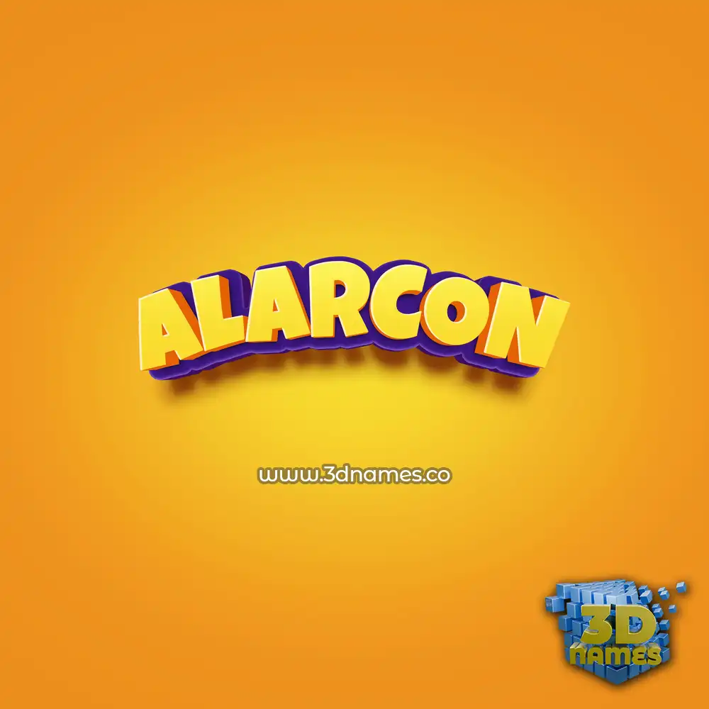 alarcon in Orange Toon style - 3D name wallpaper