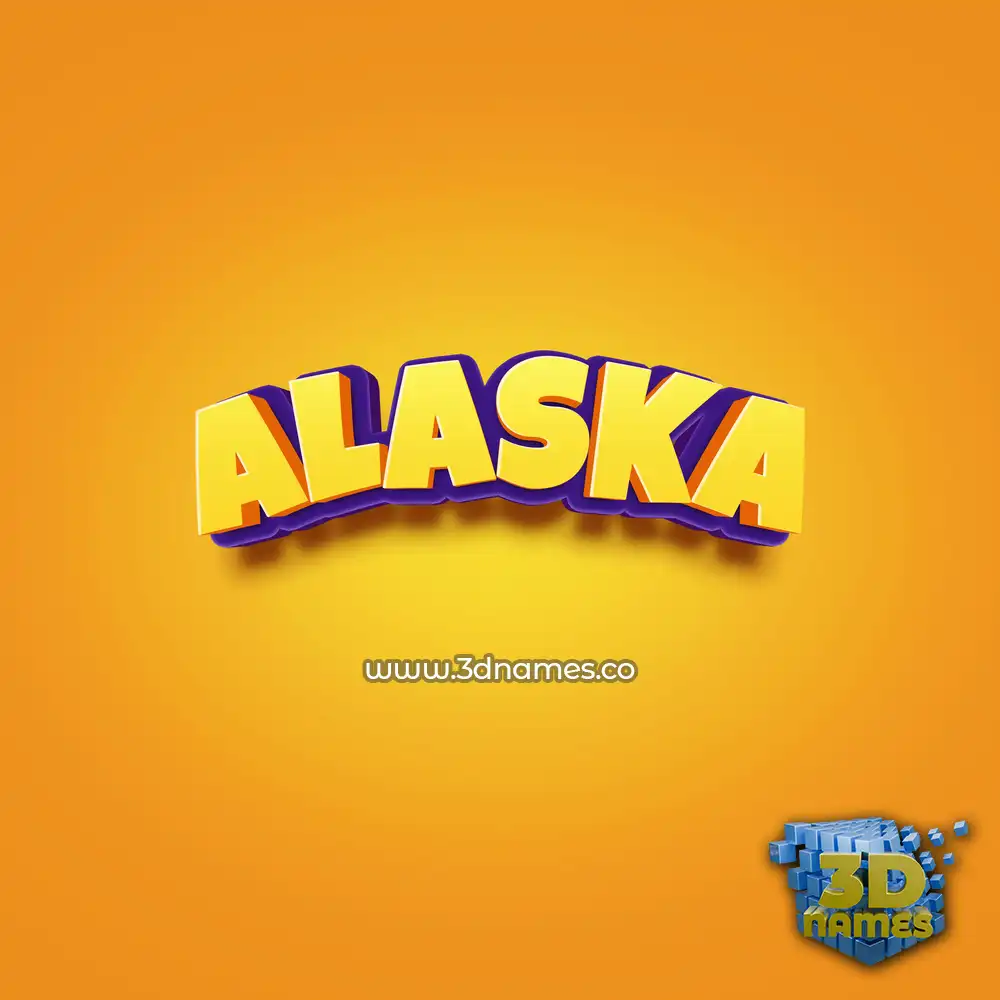 alaska in Orange Toon style - 3D name wallpaper