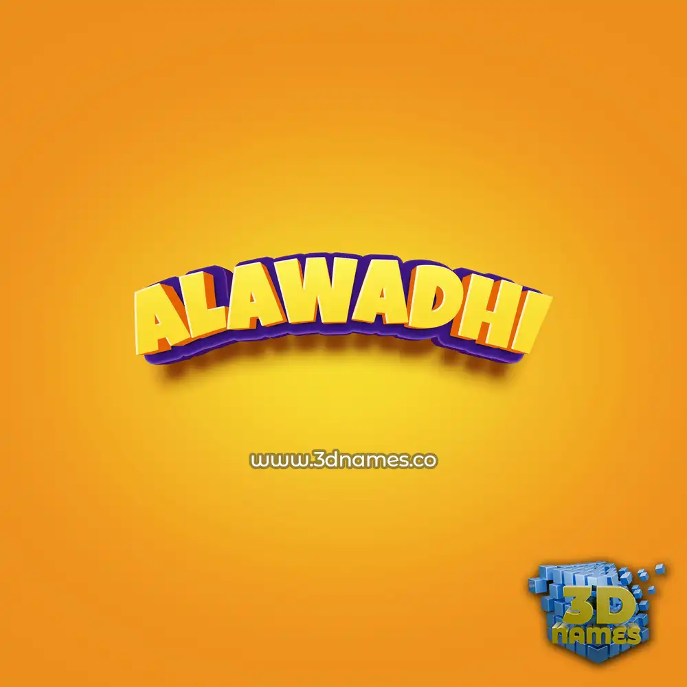 alawadhi in Orange Toon style - 3D name wallpaper