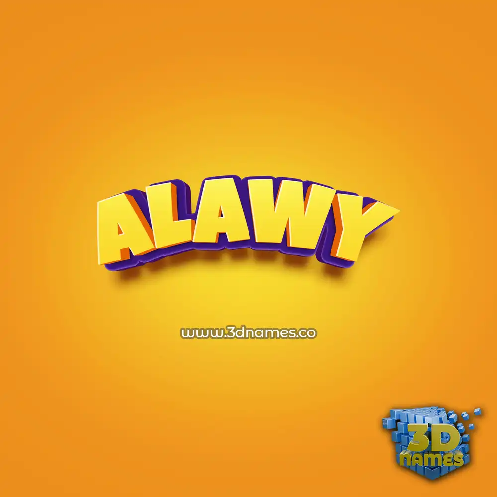 alawy in Orange Toon style - 3D name wallpaper