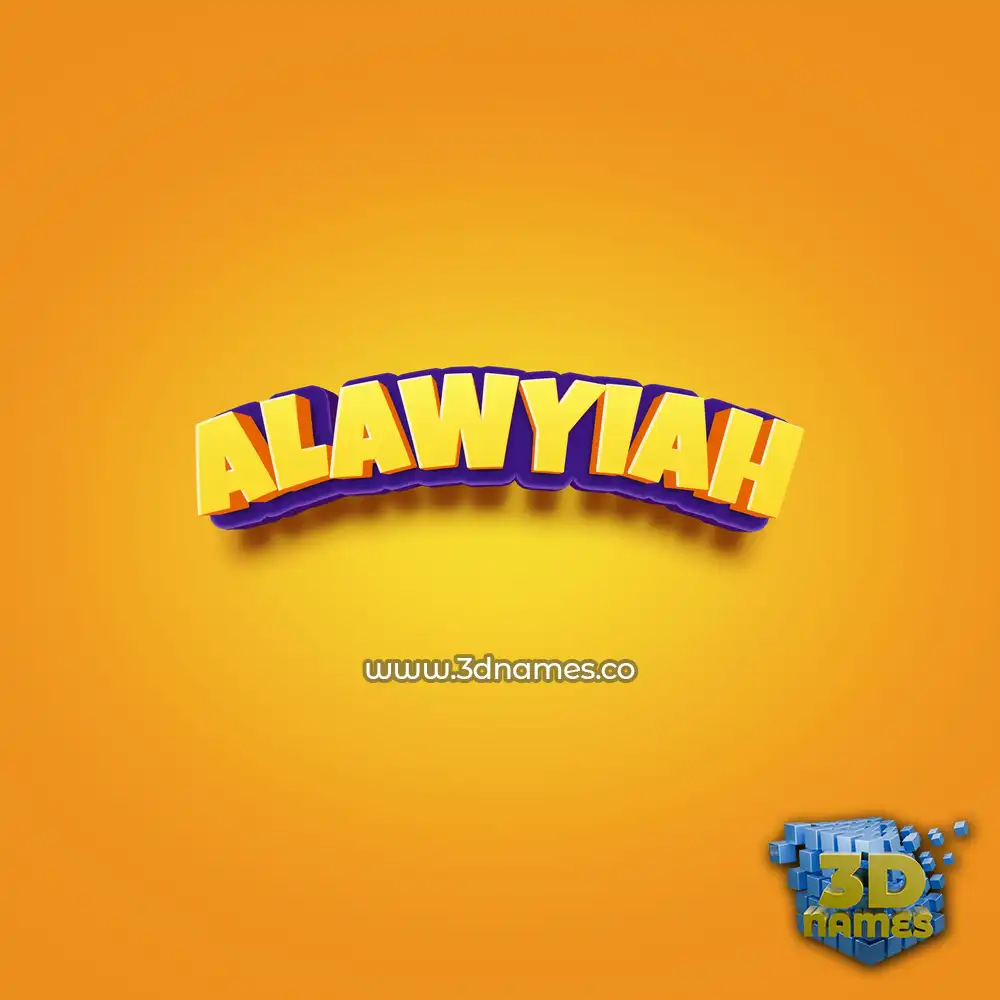 alawyiah in Orange Toon style - 3D name wallpaper