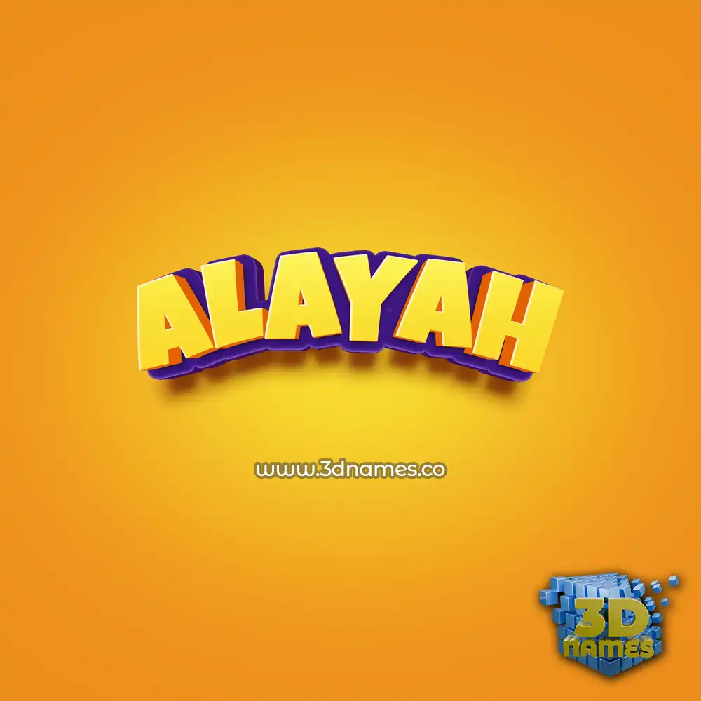 alayah in Orange Toon style - 3D name wallpaper