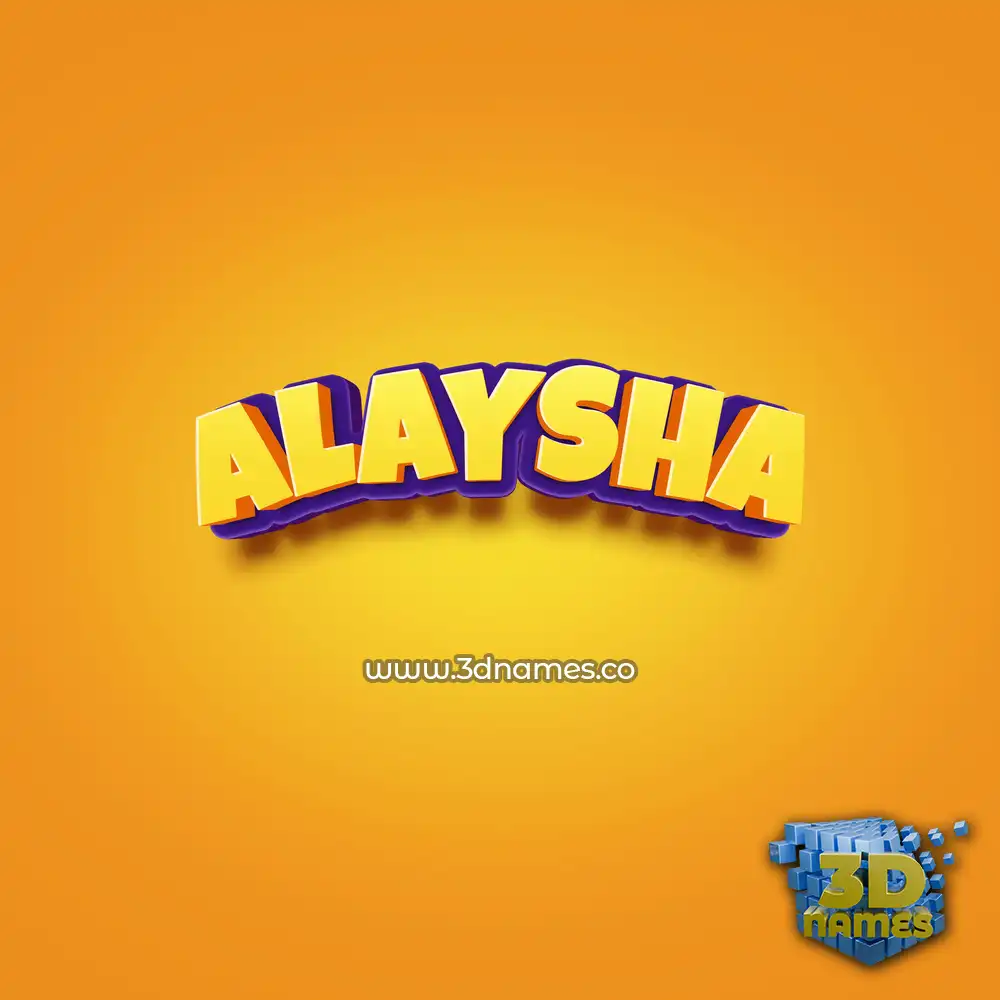 alaysha in Orange Toon style - 3D name wallpaper