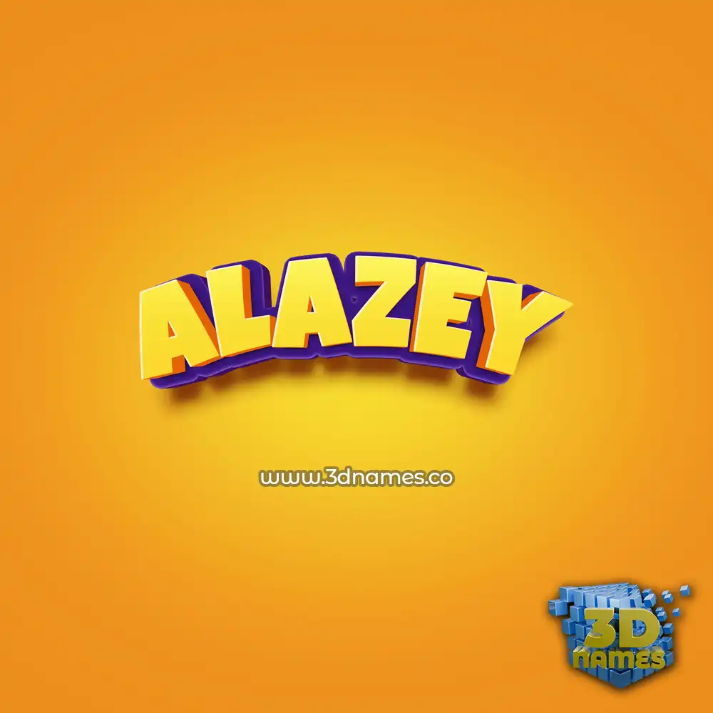 alazey in Orange Toon style - 3D name wallpaper