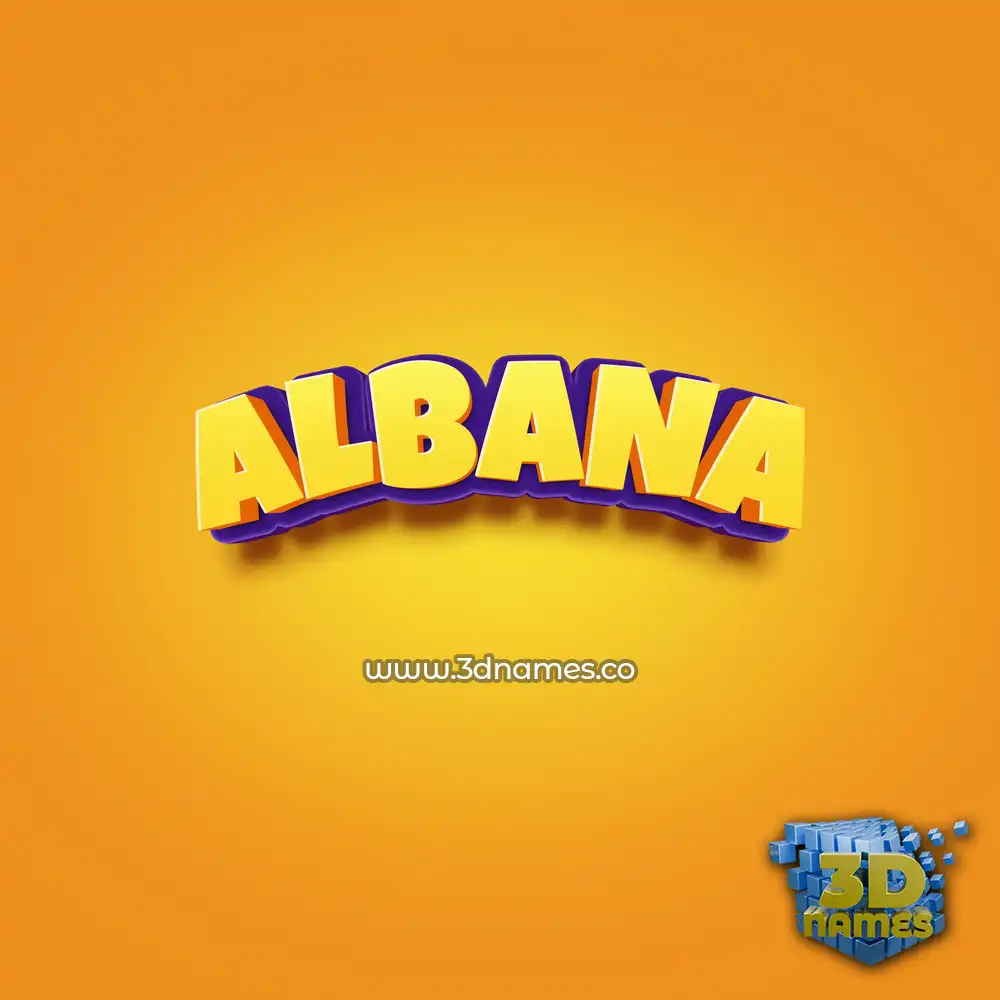 albana in Orange Toon style - 3D name wallpaper