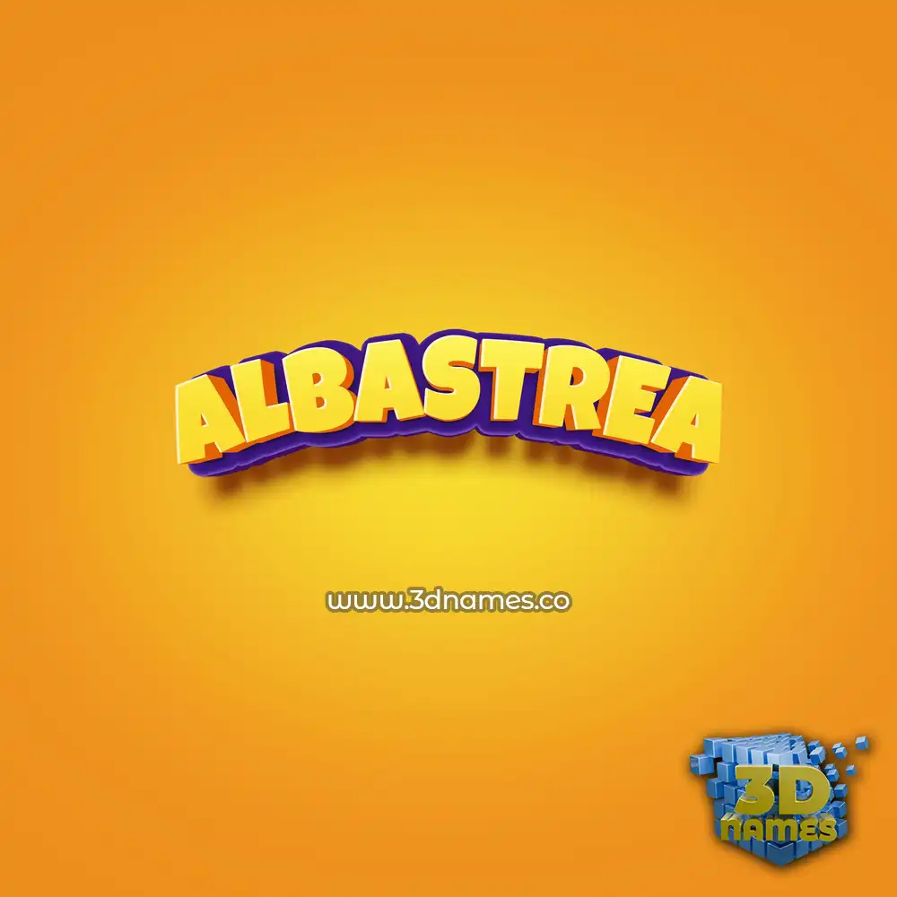albastrea in Orange Toon style - 3D name wallpaper