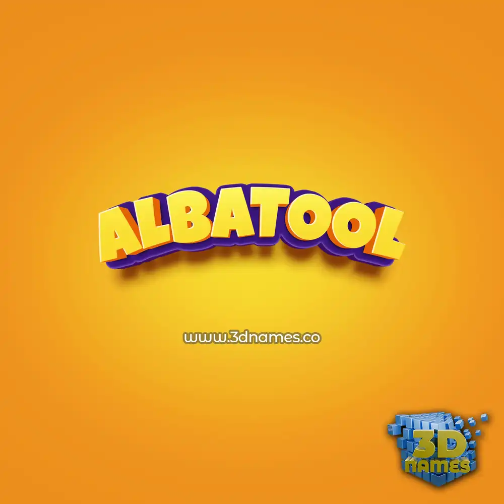 albatool in Orange Toon style - 3D name wallpaper