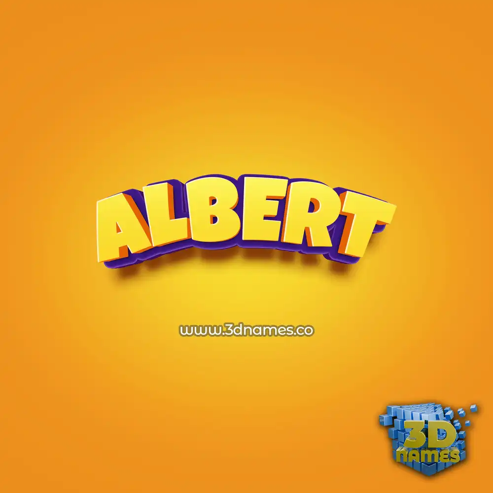 albert in Orange Toon style - 3D name wallpaper
