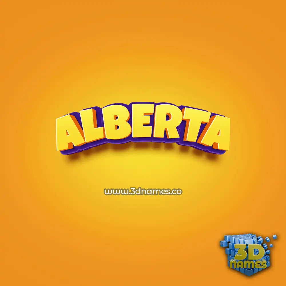 alberta in Orange Toon style - 3D name wallpaper