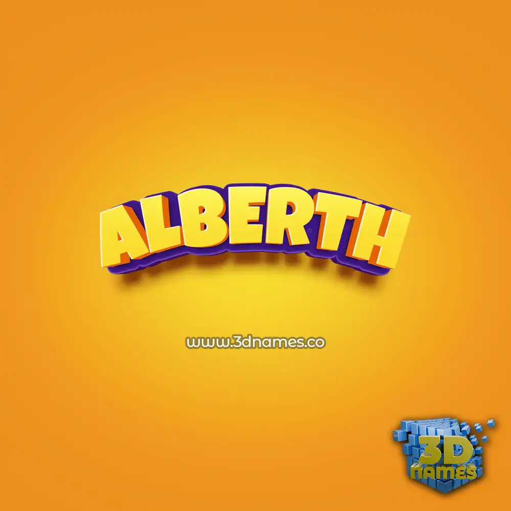 alberth in Orange Toon style - 3D name wallpaper
