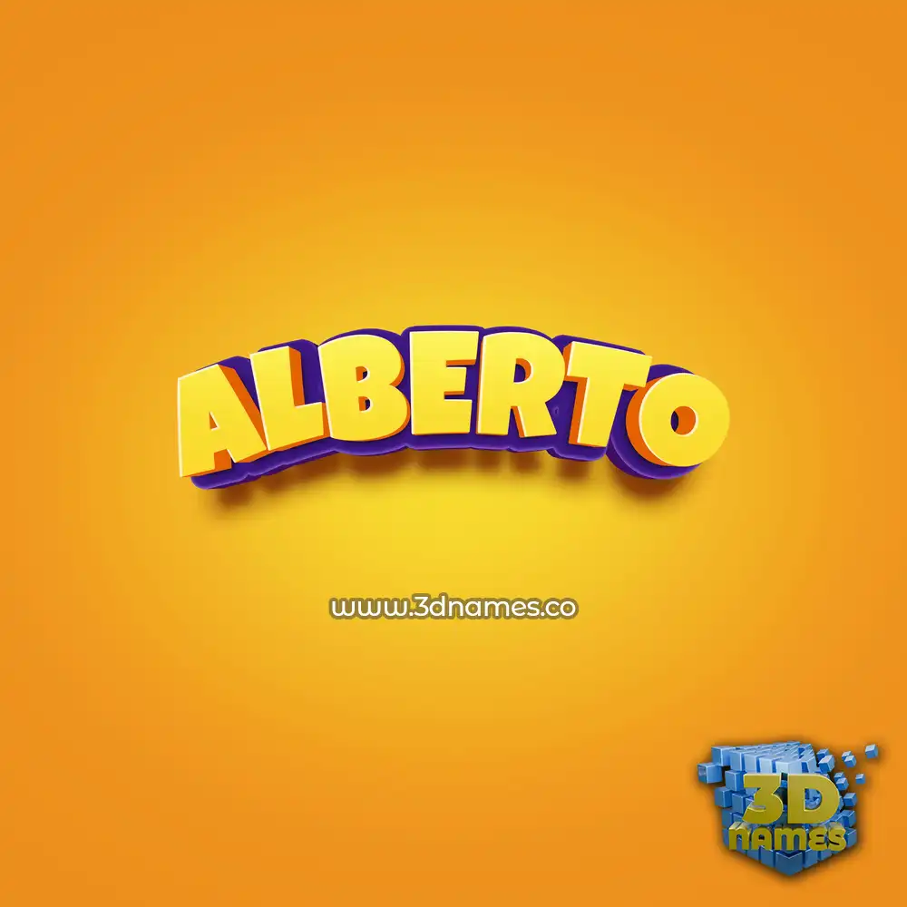 alberto in Orange Toon style - 3D name wallpaper