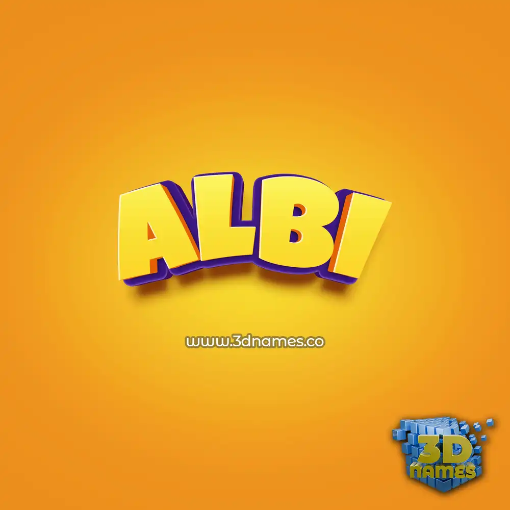 albi in Orange Toon style - 3D name wallpaper