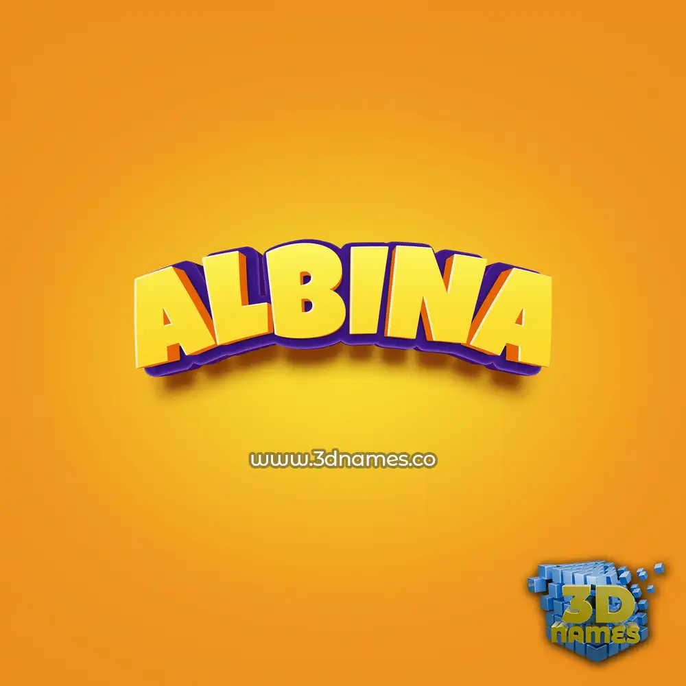albina in Orange Toon style - 3D name wallpaper
