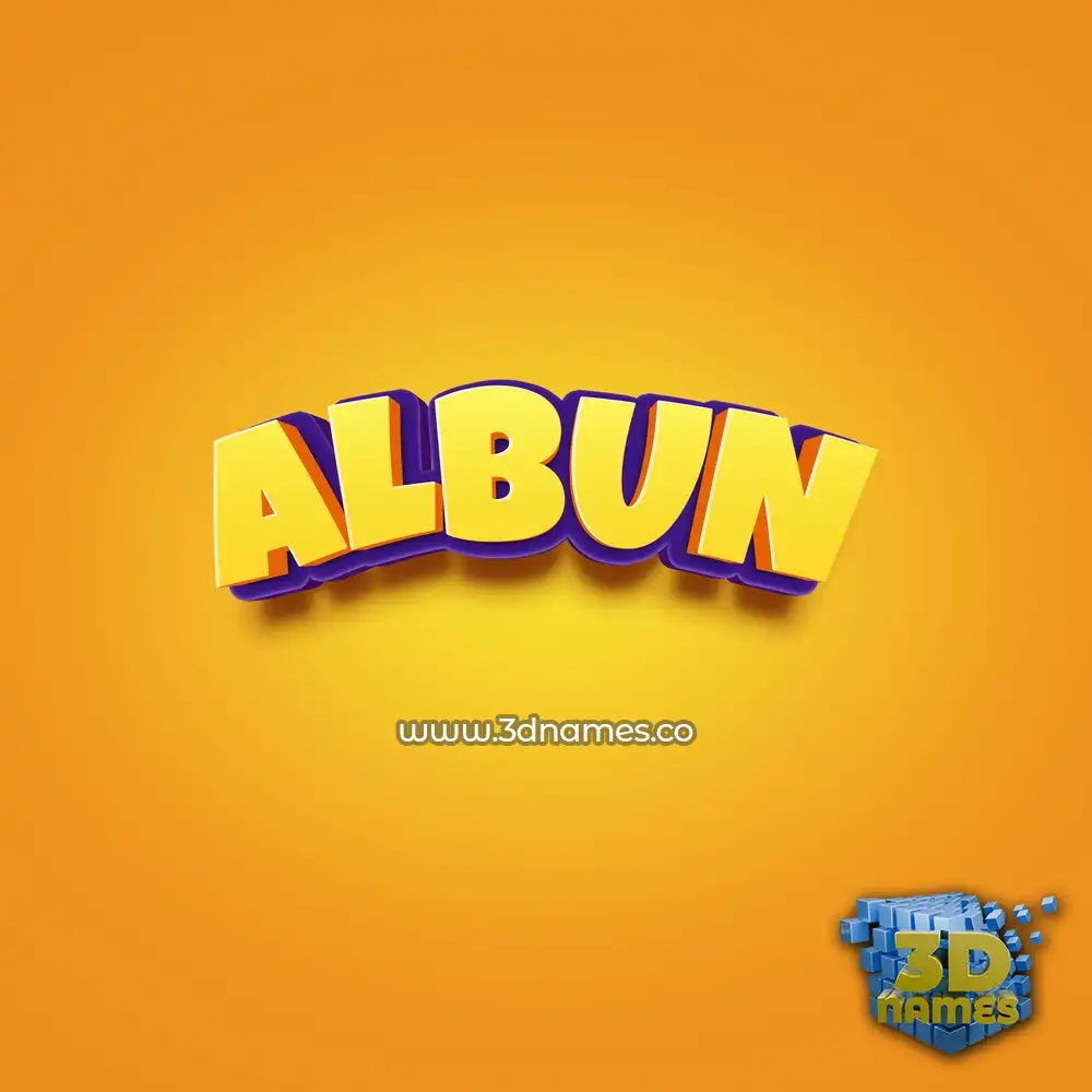albun in Orange Toon style - 3D name wallpaper
