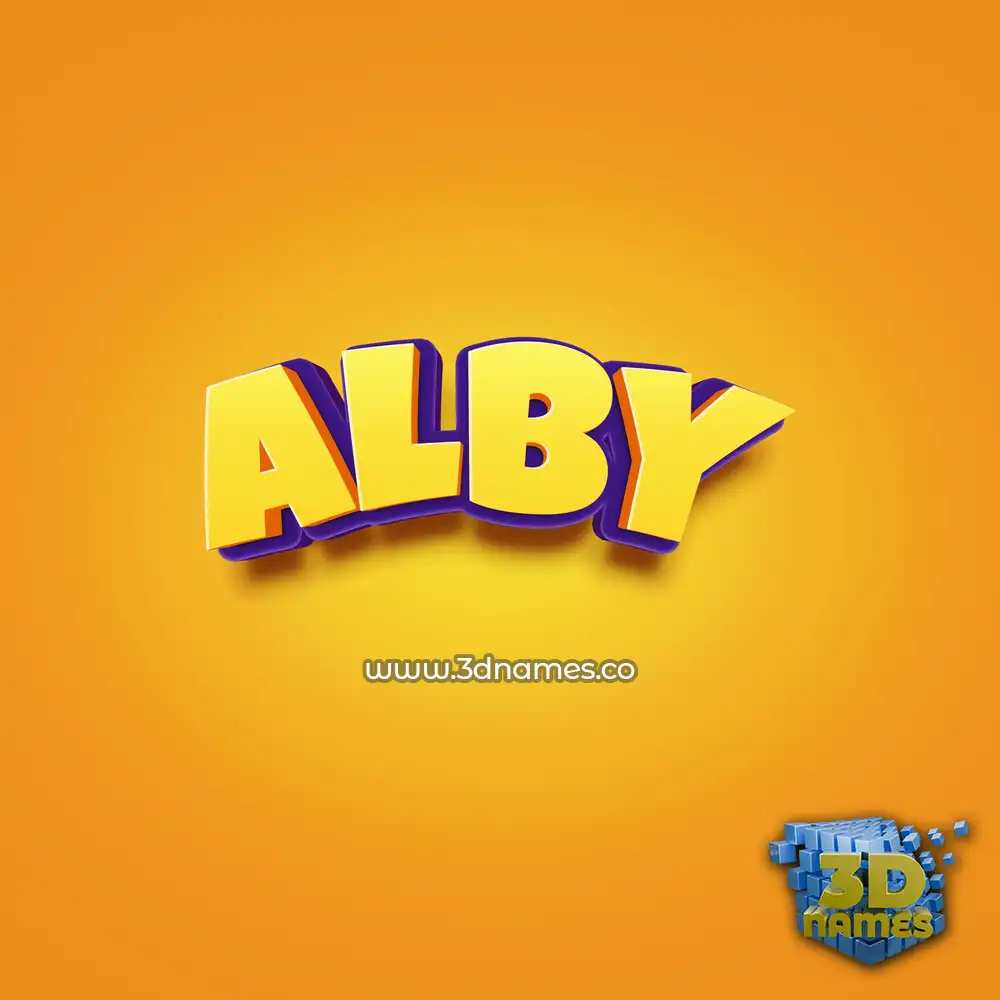 alby in Orange Toon style - 3D name wallpaper