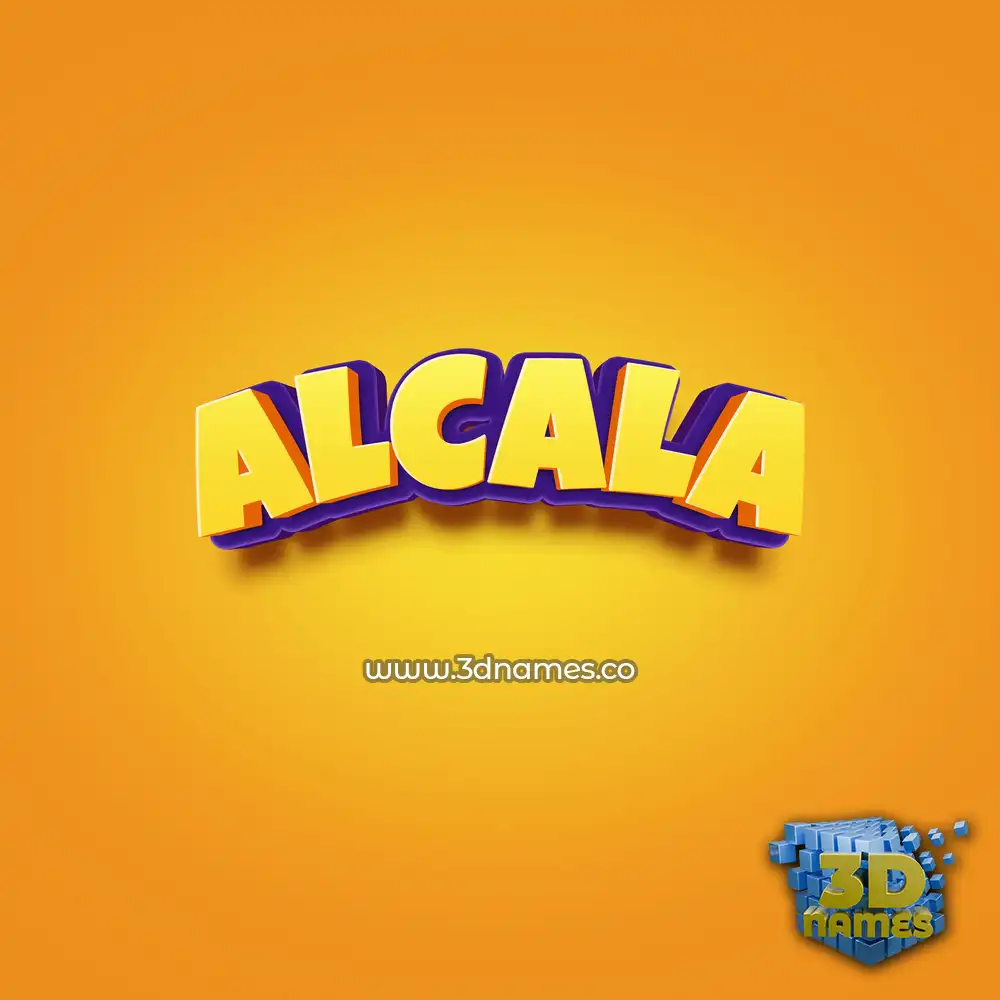 alcala in Orange Toon style - 3D name wallpaper