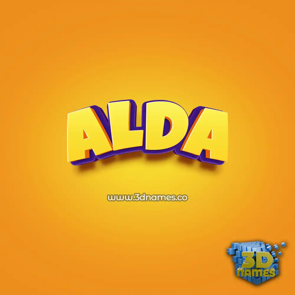 alda in Orange Toon style - 3D name wallpaper
