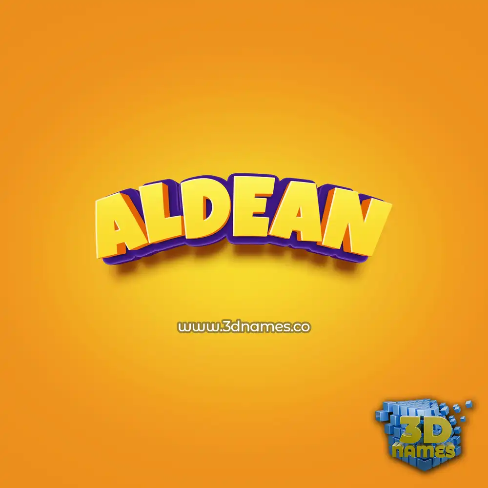 aldean in Orange Toon style - 3D name wallpaper