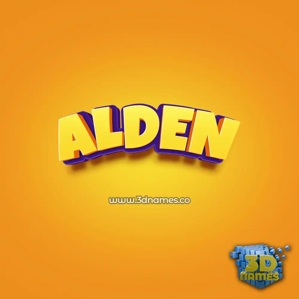 alden in Orange Toon style - 3D name wallpaper