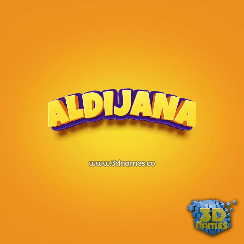 aldijana in Orange Toon style - 3D name wallpaper