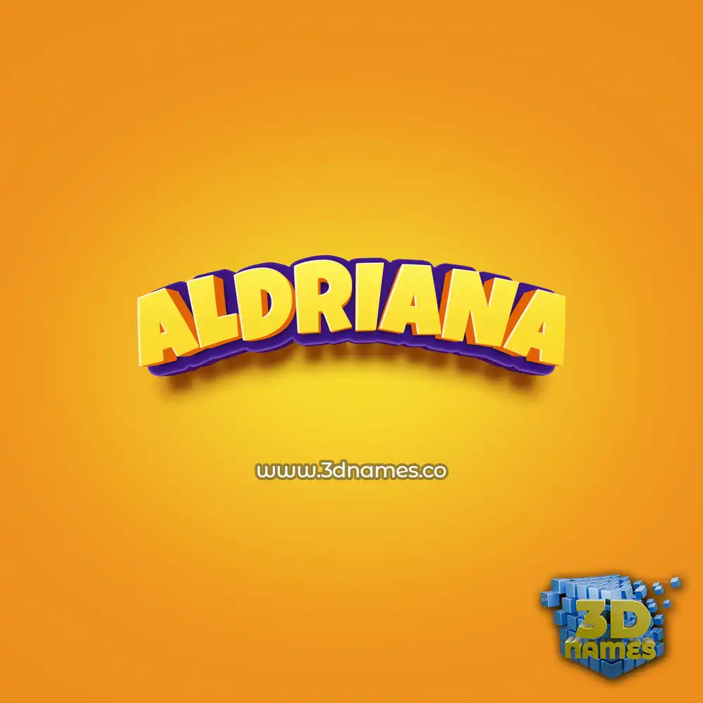 aldriana in Orange Toon style - 3D name wallpaper