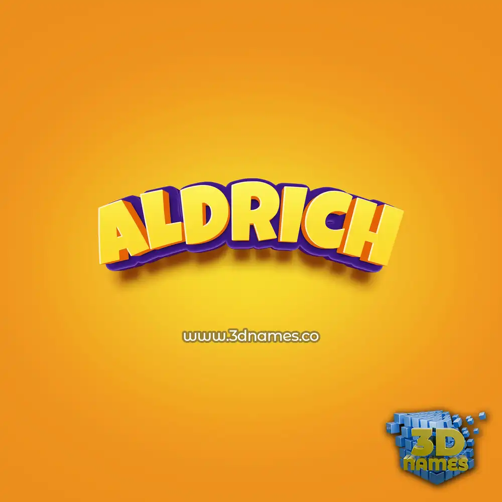 aldrich in Orange Toon style - 3D name wallpaper