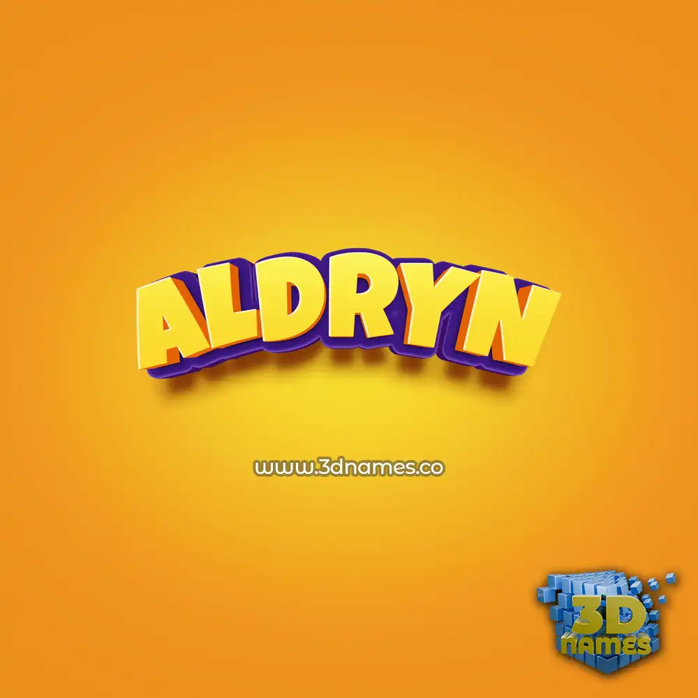 aldryn in Orange Toon style - 3D name wallpaper