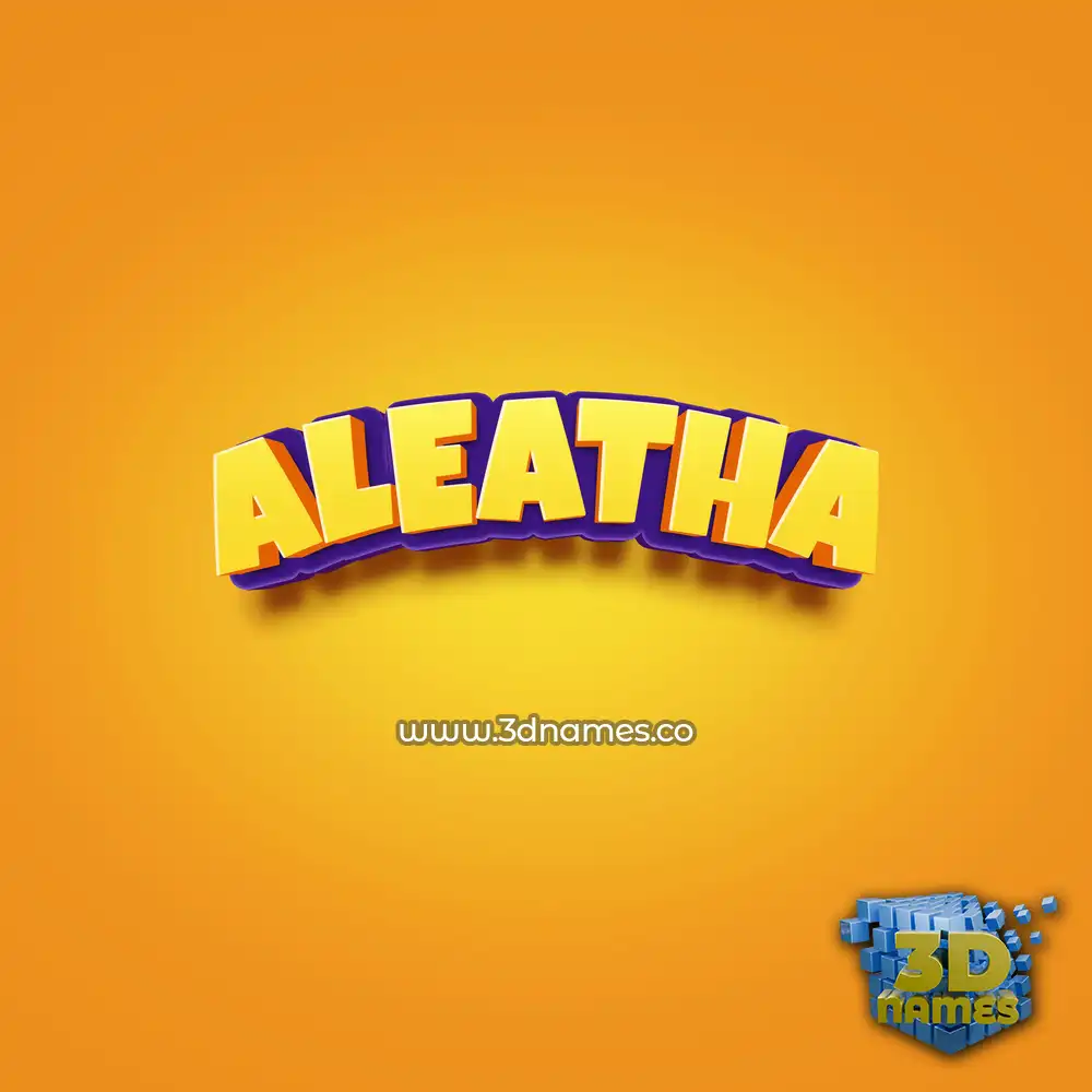 aleatha in Orange Toon style - 3D name wallpaper