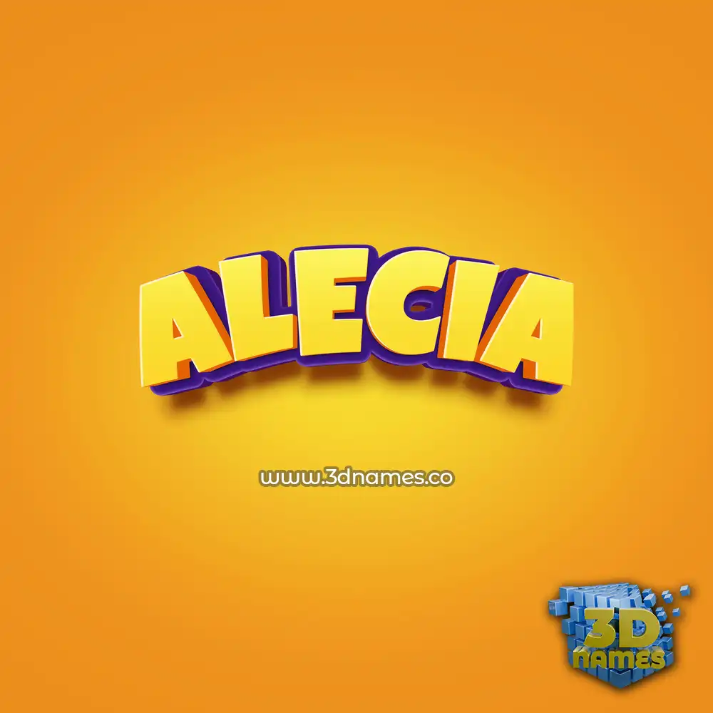alecia in Orange Toon style - 3D name wallpaper
