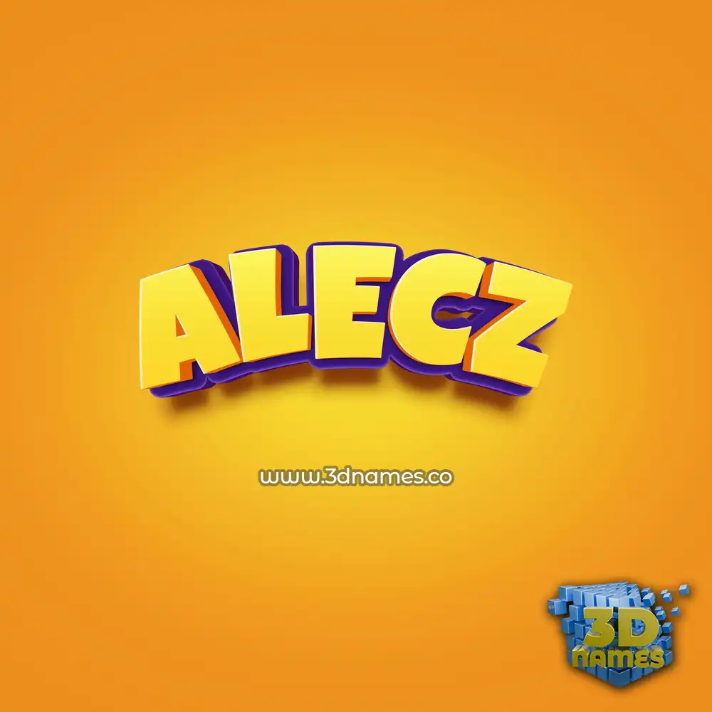 alecz in Orange Toon style - 3D name wallpaper