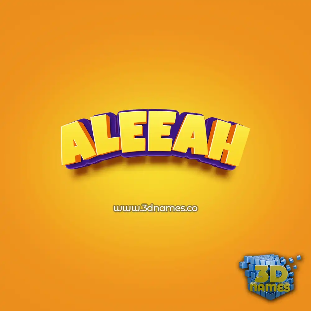 aleeah in Orange Toon style - 3D name wallpaper