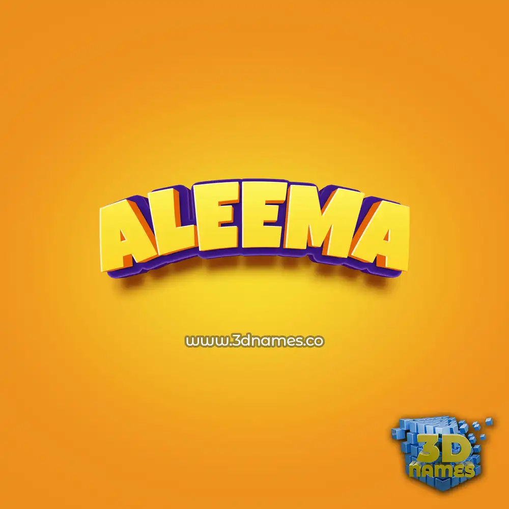 aleema in Orange Toon style - 3D name wallpaper