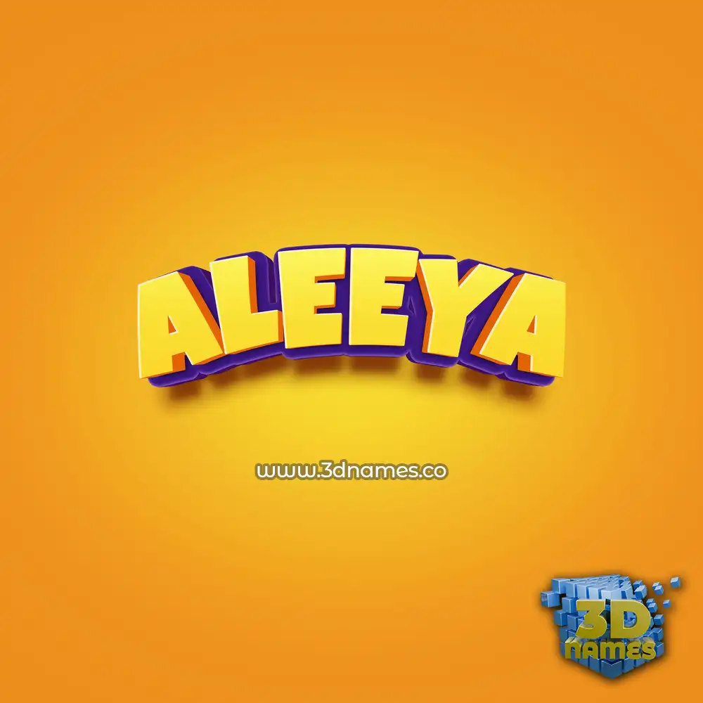 aleeya in Orange Toon style - 3D name wallpaper