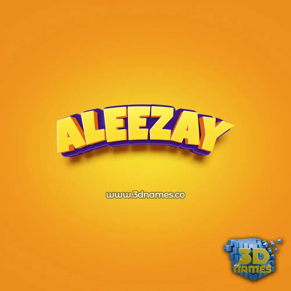 aleezay in Orange Toon style - 3D name wallpaper